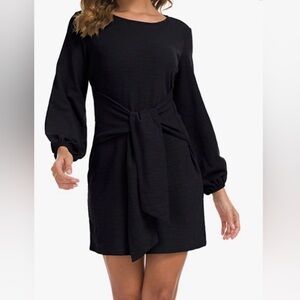 LIONSTILL Black Tie-Waist Women's Dress - Size Large